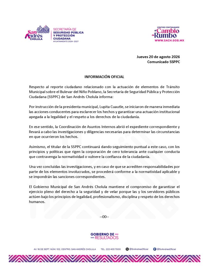 INFORMACIÓN OFICIAL