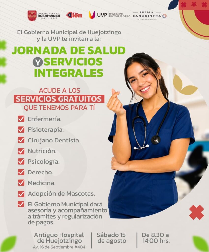 ¡Huejotzingo se suma al cuidado de tu salud!