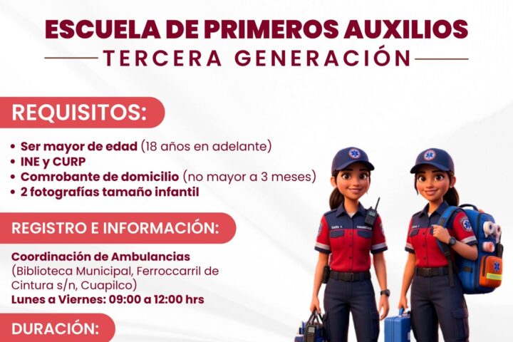 En octubre, arranca Tercera Generación de la Escuela de Primeros Auxilios de Coronango