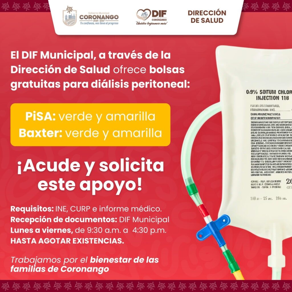 Acerca DIF de Coronango apoyos para pacientes que requieren diálisis