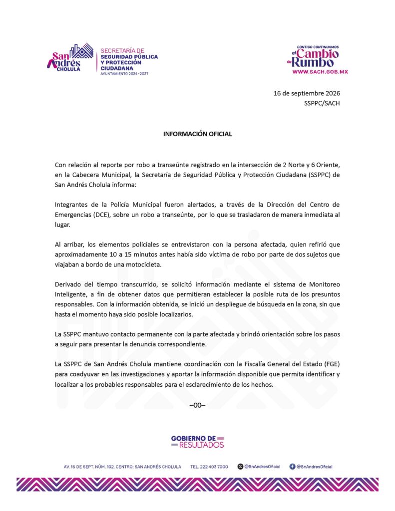 INFORMACIÓN OFICIAL