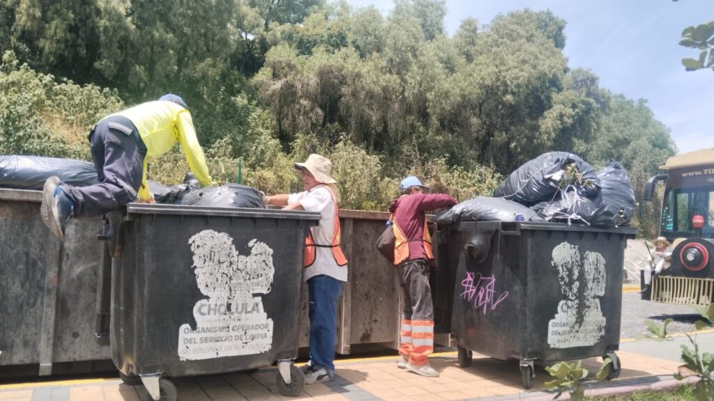 Organismo Operador del Servicio de Limpia redobla esfuerzos durante la 76.ª Feria Milenaria de San Pedro Cholula
