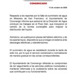 INFORMACIÓN IMPORTANTE | SUMINISTRO DE AGUA
