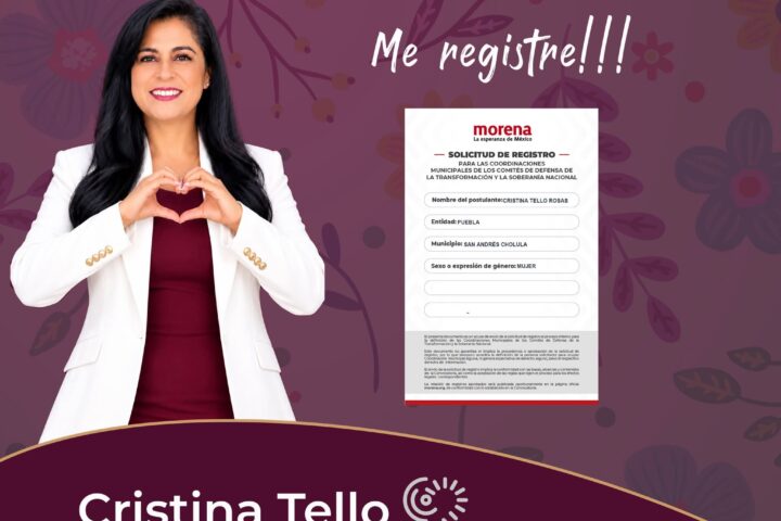 Cristina Tello Rosas se registra para participar en la selección de la Coordinación Municipal de los Comités en Defensa de la Transformación