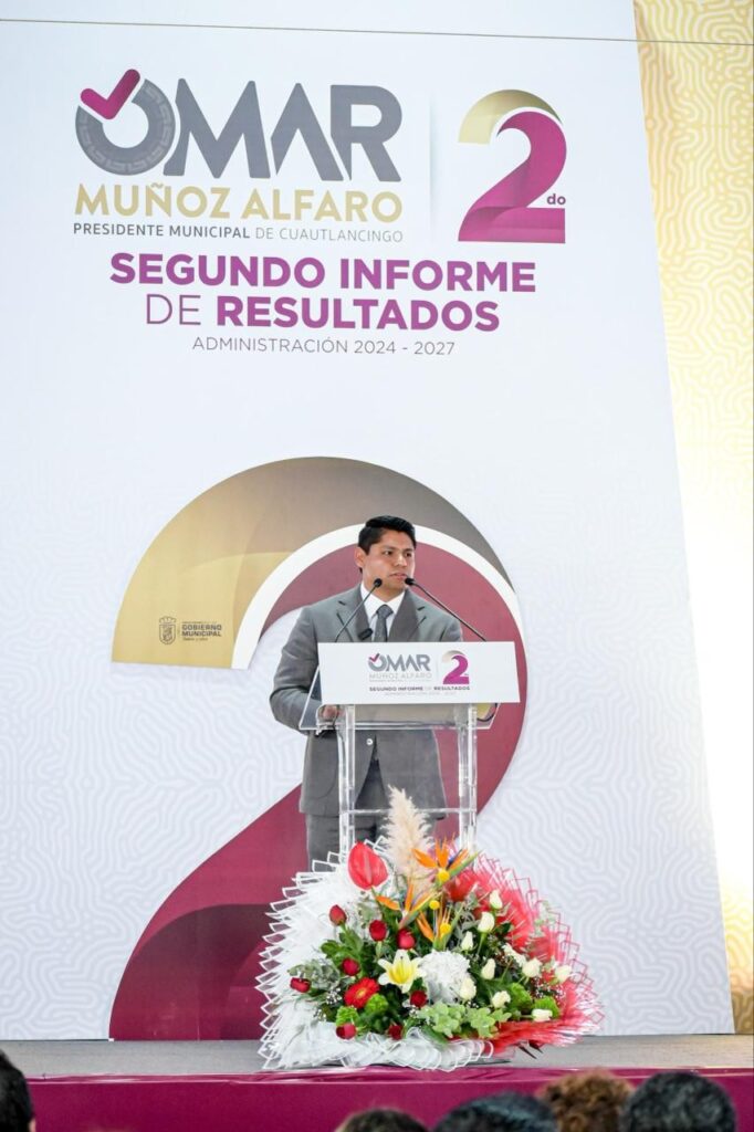 Omar Muñoz rinde Segundo Informe de Resultados ante el pueblo de Cuautlancingo