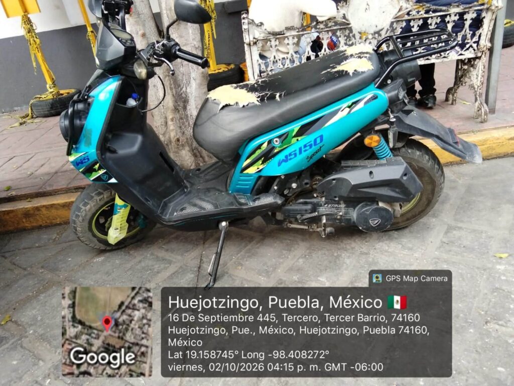 ANUNCIA ROBERTO SOLÍS RECUPERACIÓN DE DOS MOTOCICLETAS ROBADAS EN HUEJOTZINGO; LLAMA A DUEÑOS A RECLAMARLAS